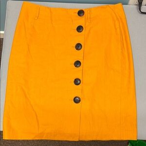 Boden Women’s Linen Cotton Blend Skirt with Buttons - US Size 12R UK Size 16R